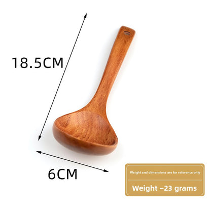 Creative Long Handle Solid Wood Soup Spoon Rice Spoon
