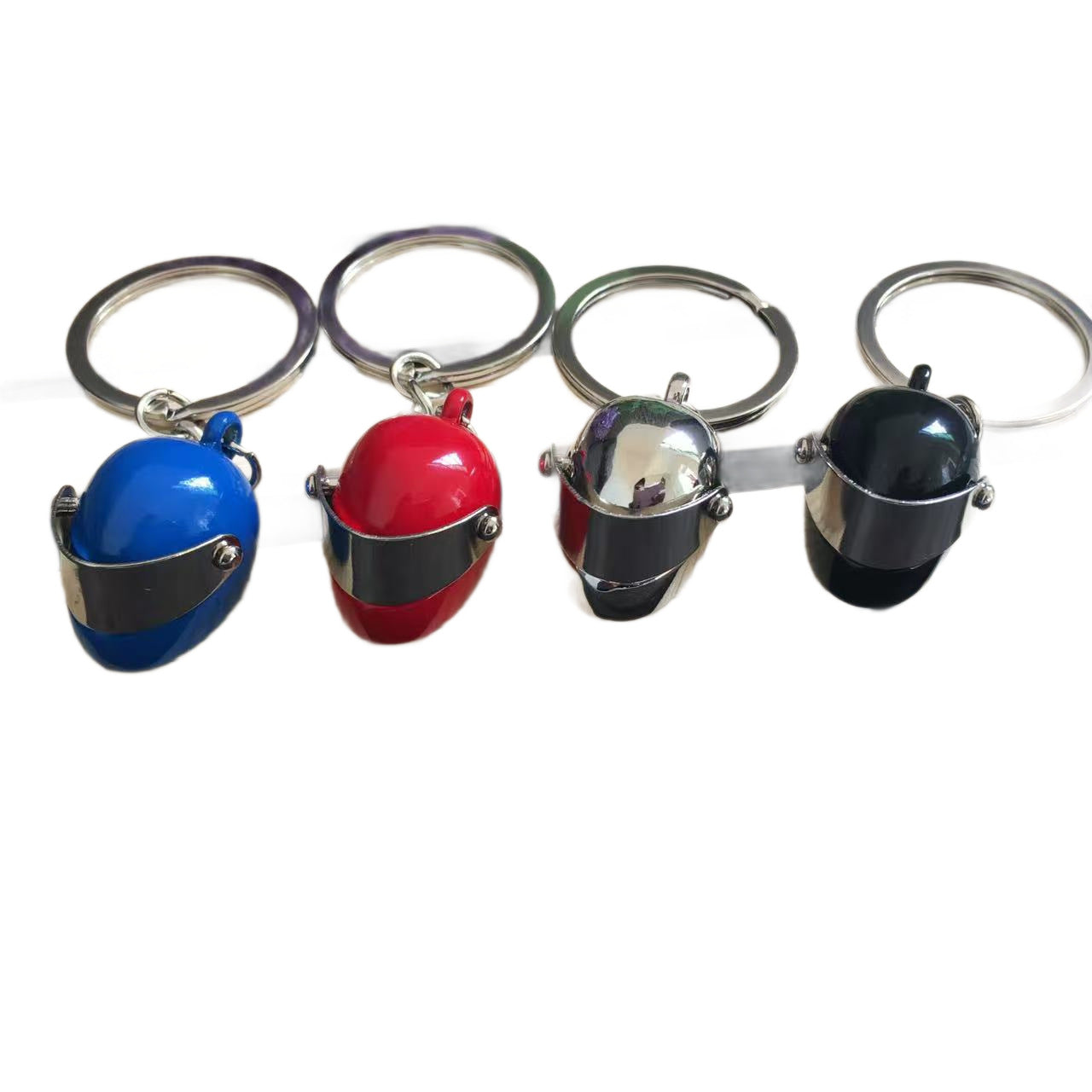 Creative Metal Motorcycle Helmet Keychain Mini Simulation Toy
