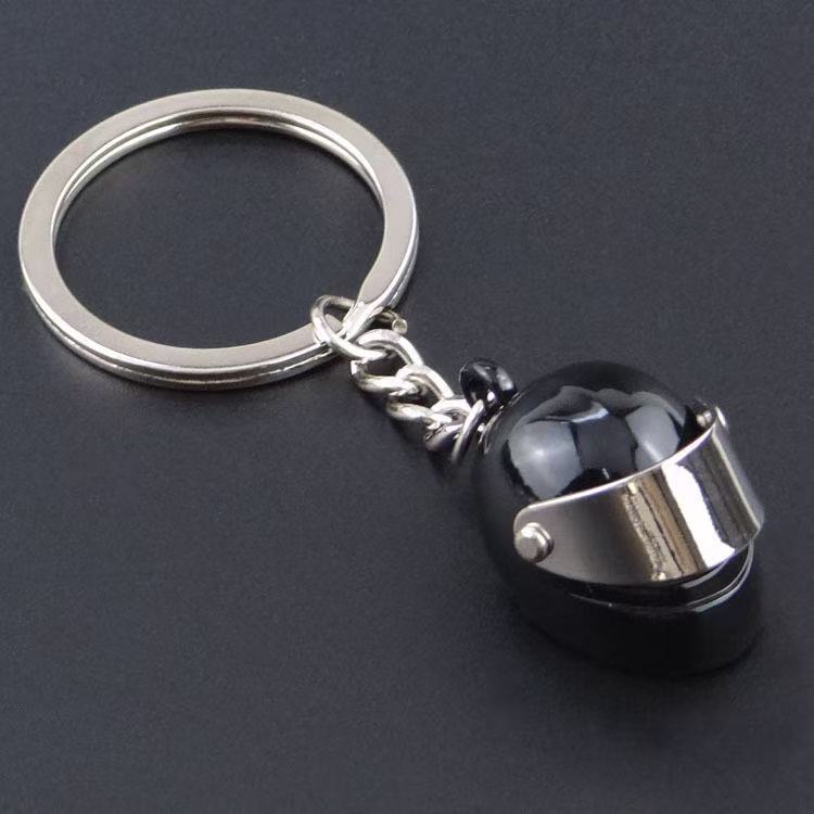 Creative Metal Motorcycle Helmet Keychain Mini Simulation Toy
