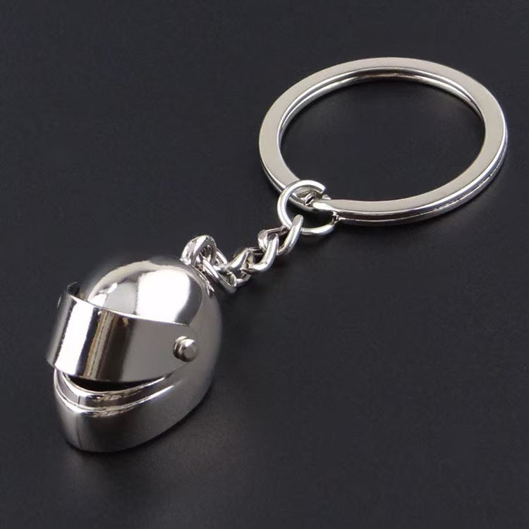 Creative Metal Motorcycle Helmet Keychain Mini Simulation Toy