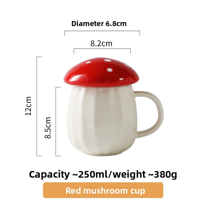 Creative Mushroom Ceramic Mug with Lid