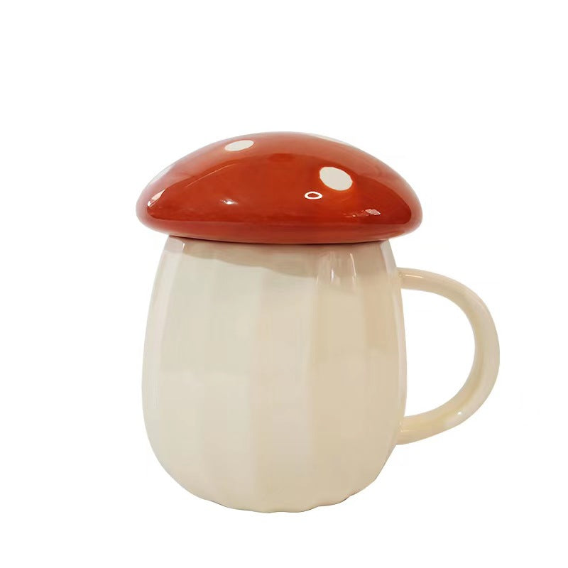 Creative Mushroom Ceramic Mug with Lid