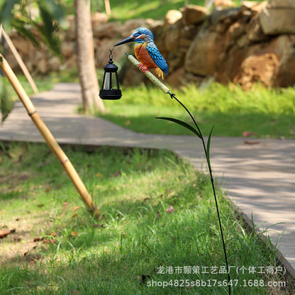 Creative New Solar Bird Lantern Outdoor Landscape Lamp Garden Courtyard Lawn Decoration Iron Crafts
