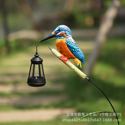Creative New Solar Bird Lantern Outdoor Landscape Lamp Garden Courtyard Lawn Decoration Iron Crafts
