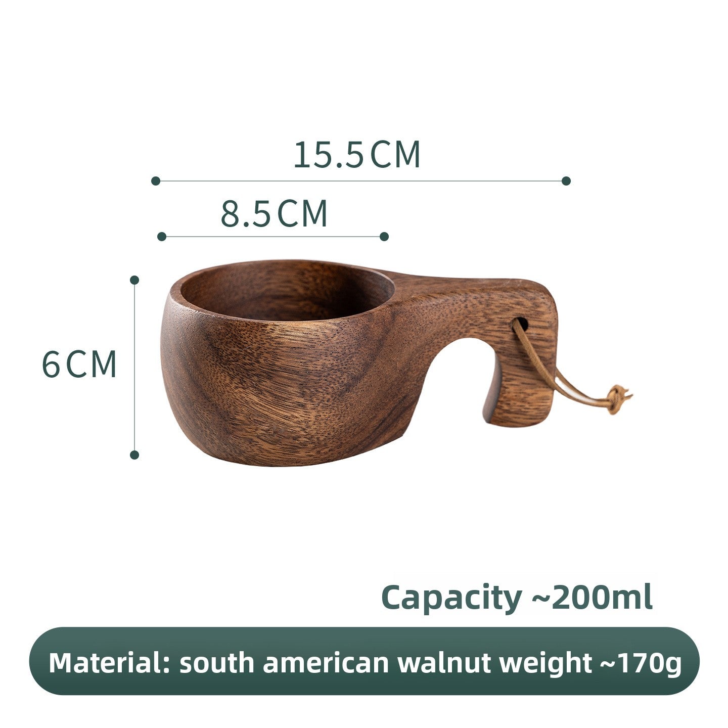 Creative Nordic Wooden Cups with Lanyard