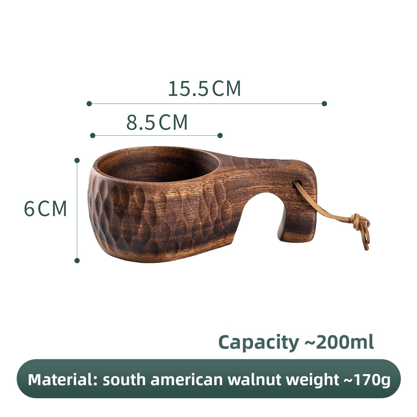 Creative Nordic Wooden Cups with Lanyard