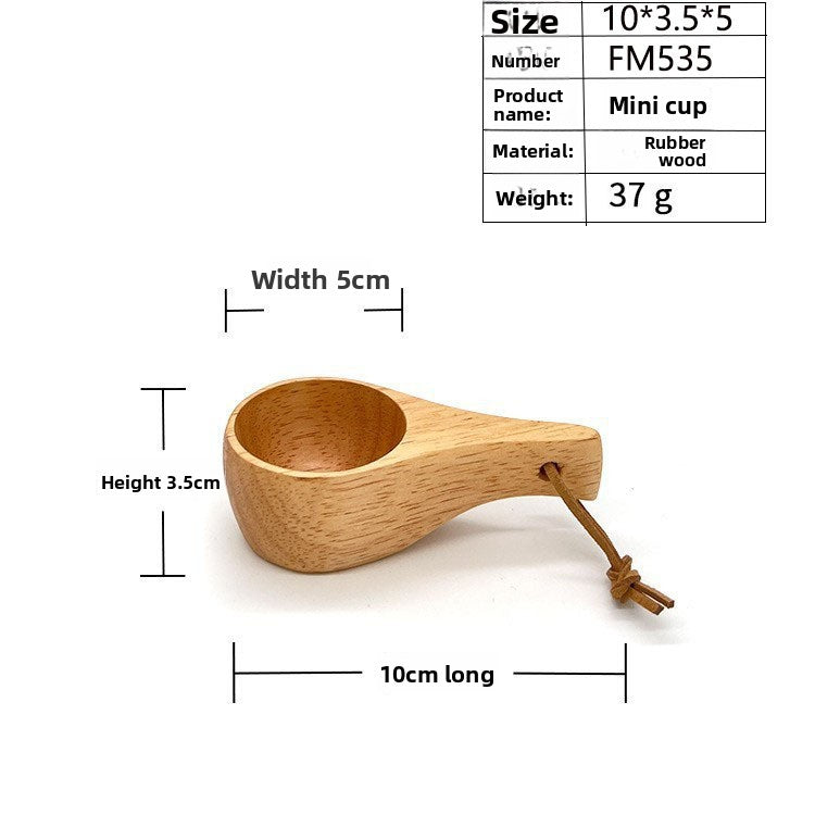 Creative Nordic Wooden Cups with Lanyard