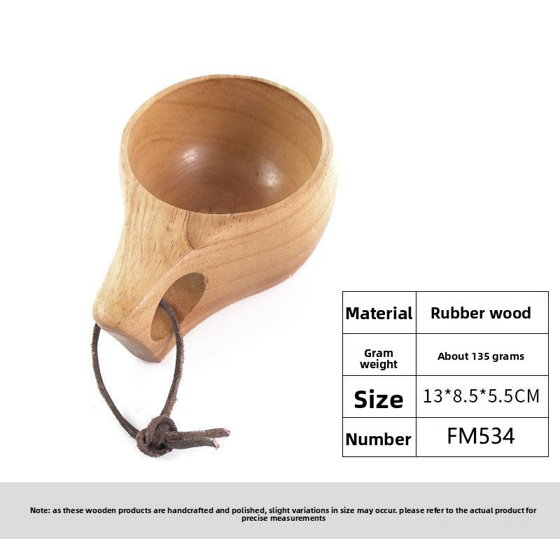 Creative Nordic Wooden Cups with Lanyard
