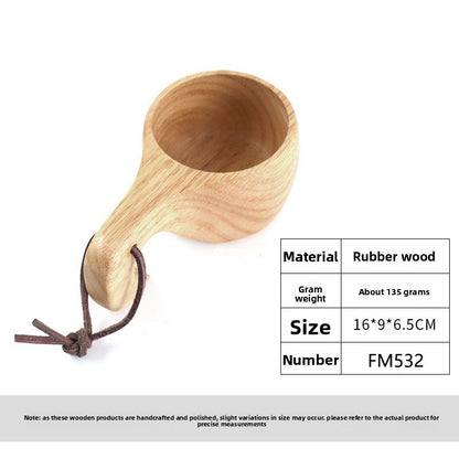 Creative Nordic Wooden Cups with Lanyard