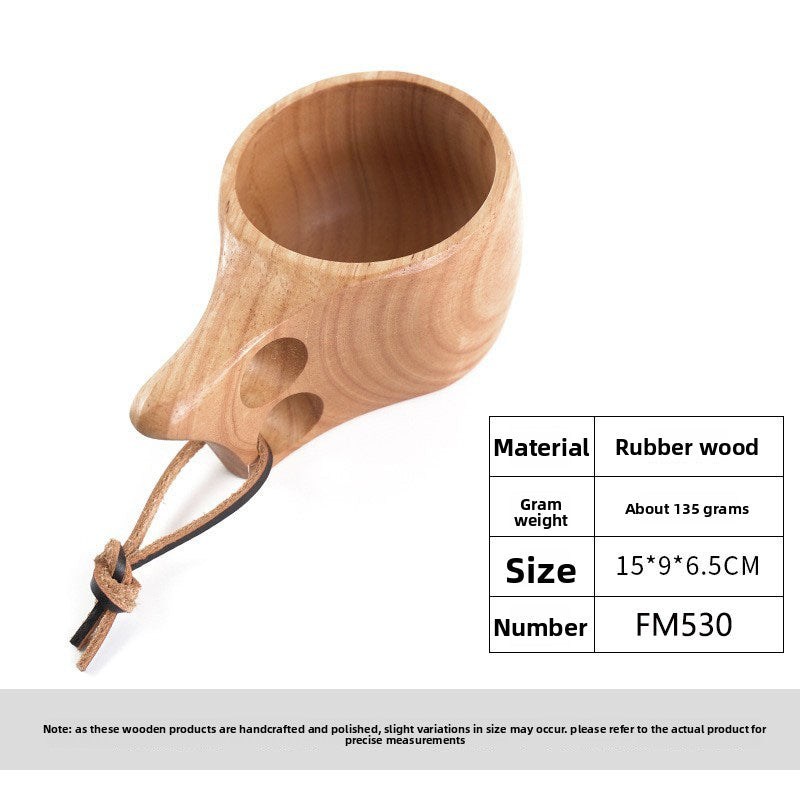 Creative Nordic Wooden Cups with Lanyard