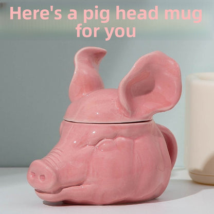 Creative Pig Head Ceramic Mug