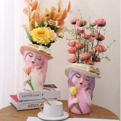 Creative resin figure flower pot ornaments