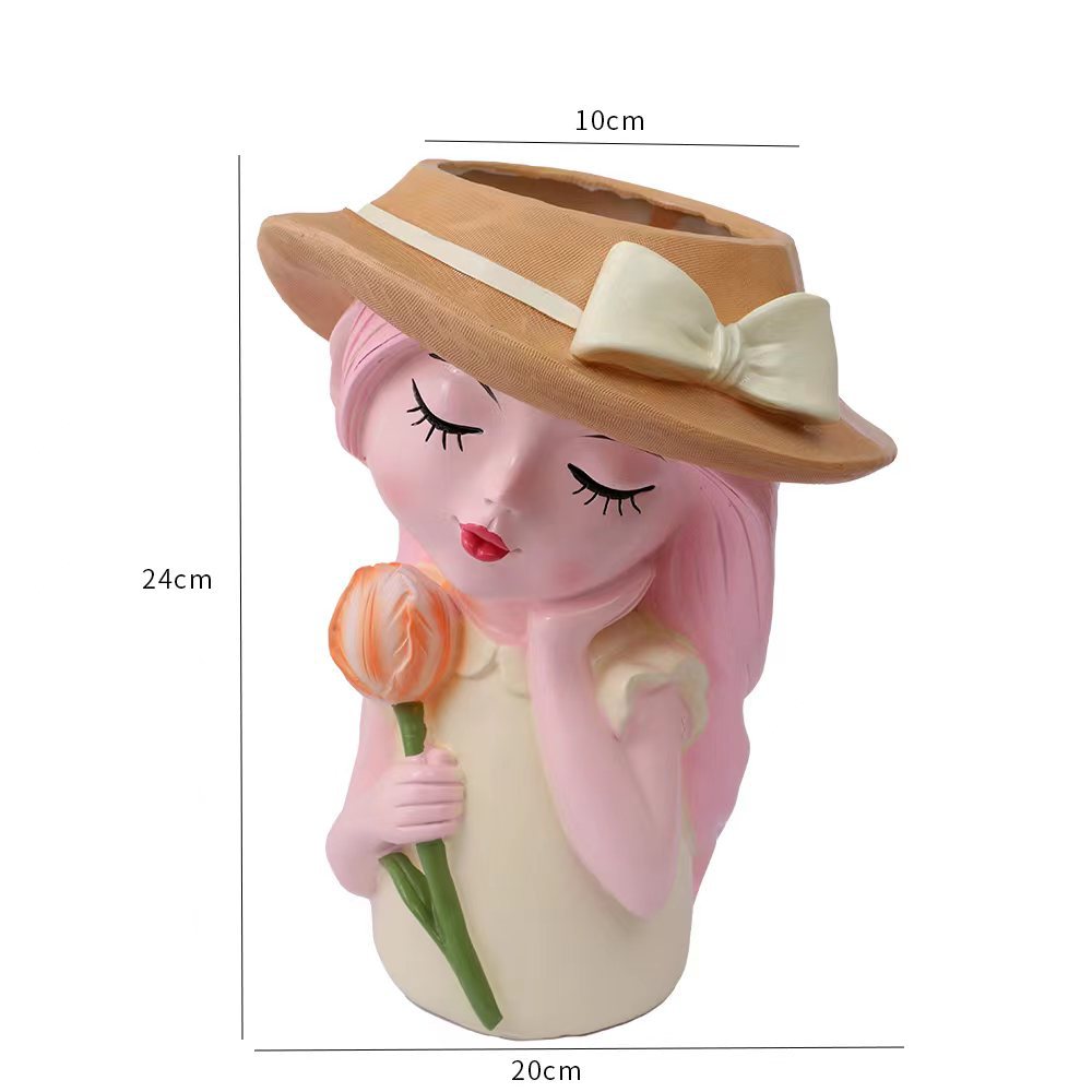 Creative resin figure flower pot ornaments