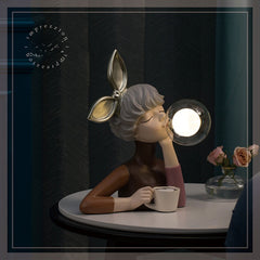 Brown-coffee girl-table lamp