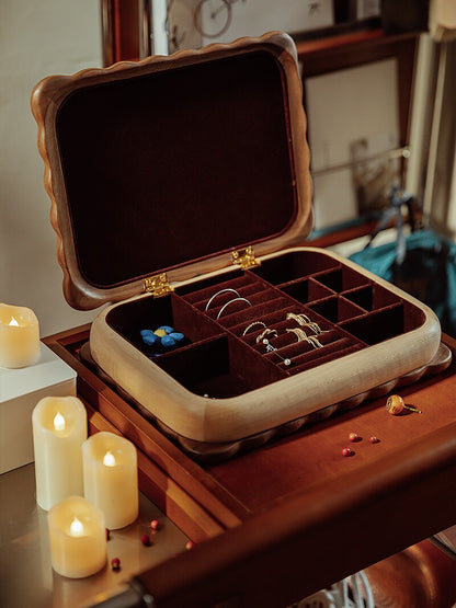 Creative Solid Wood Cookie Shaped Jewelry Storage Box