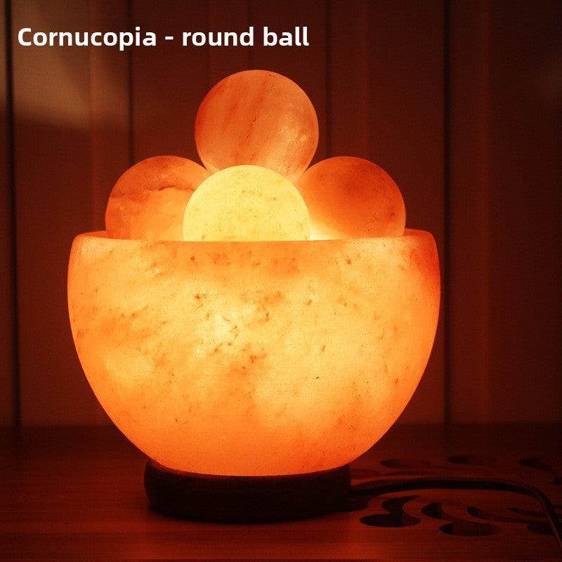 Creative spherical crystal salt lamp
