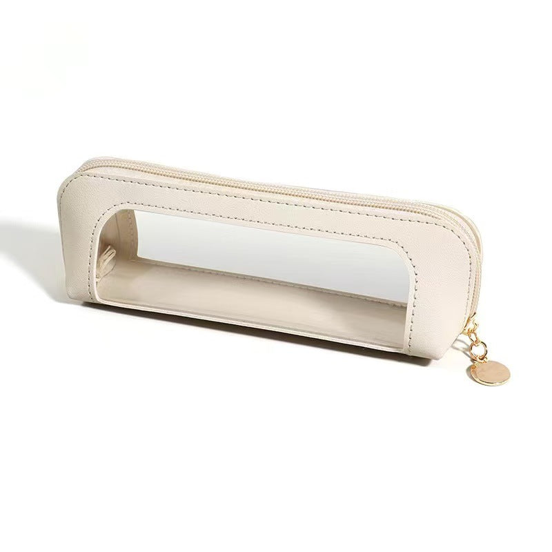 Creative Splicing PU Leather Stationery Bag