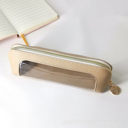Creative Splicing PU Leather Stationery Bag