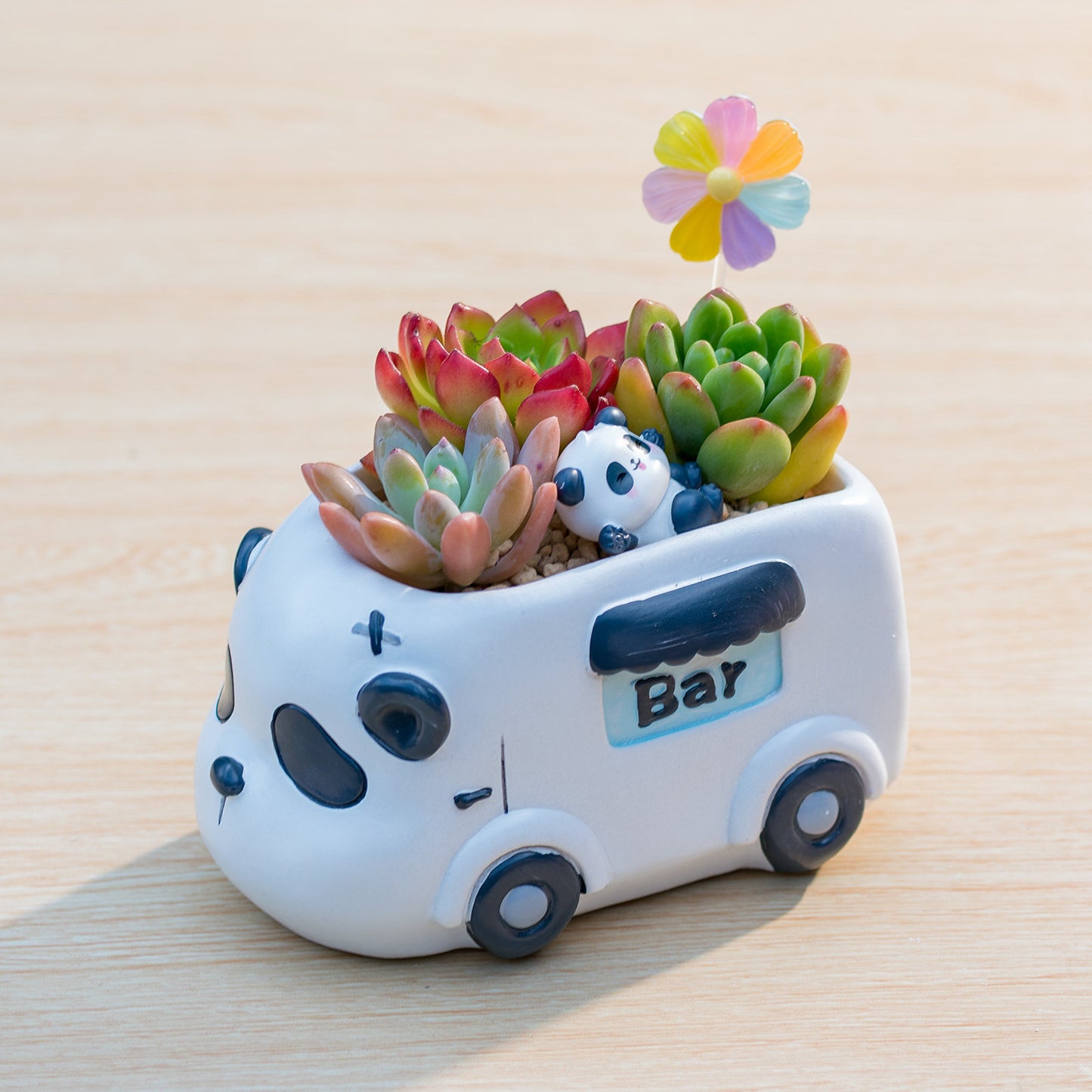 Creative Succulent Flower Pots for Kindergarten Plant Corners, Cute Cartoon Car and Animal Decorations, Gift for Boys