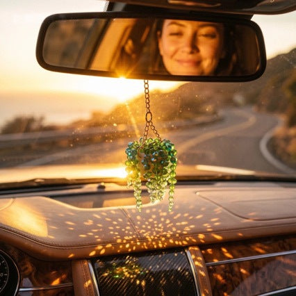 Creative Sun Succulent Car Hanging Ornament
