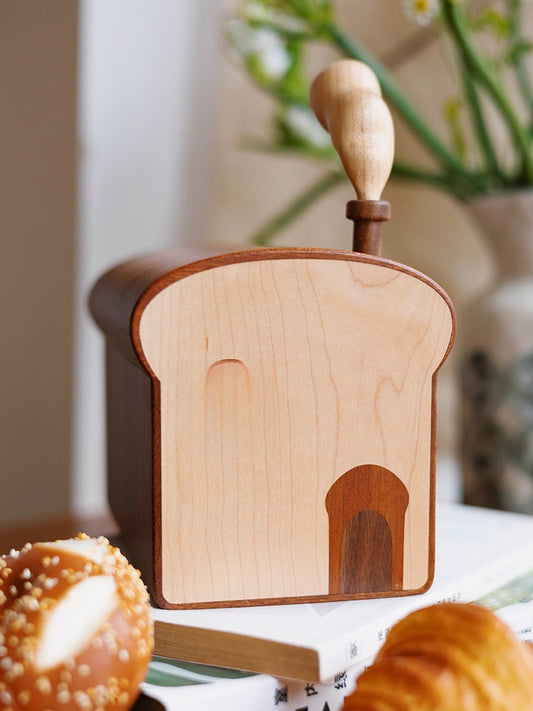 Creative Toast Shape Solid Wood Tissue Box Home Decoration