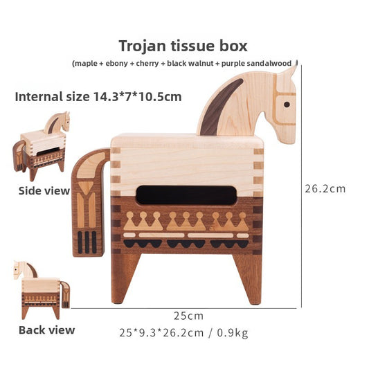 Creative Toast Shape Solid Wood Tissue Box Home Decoration
