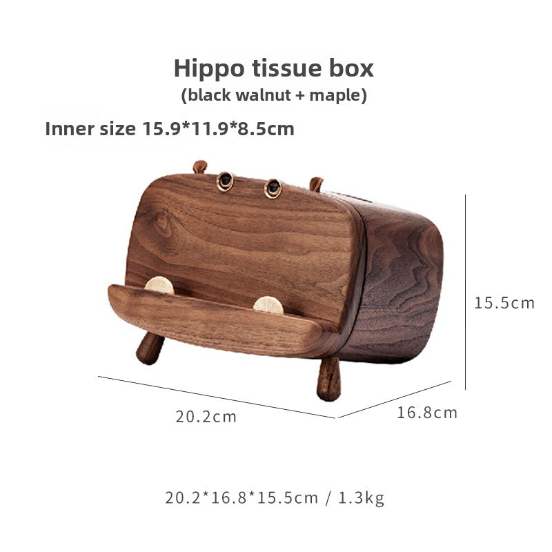 Creative Toast Shape Solid Wood Tissue Box Home Decoration