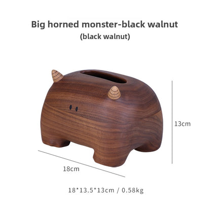 Creative Toast Shape Solid Wood Tissue Box Home Decoration