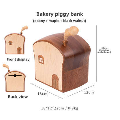Creative Toast Shape Solid Wood Tissue Box Home Decoration