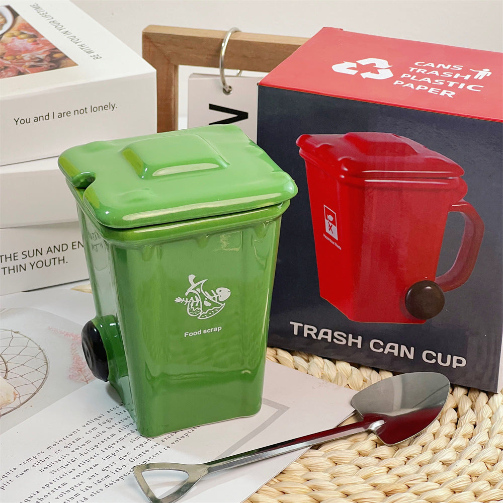 Creative Trash Can Design Ceramic Mug
