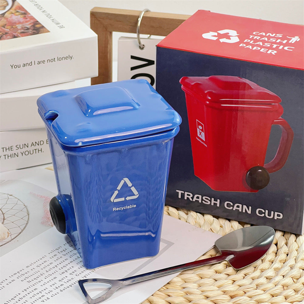 Creative Trash Can Design Ceramic Mug