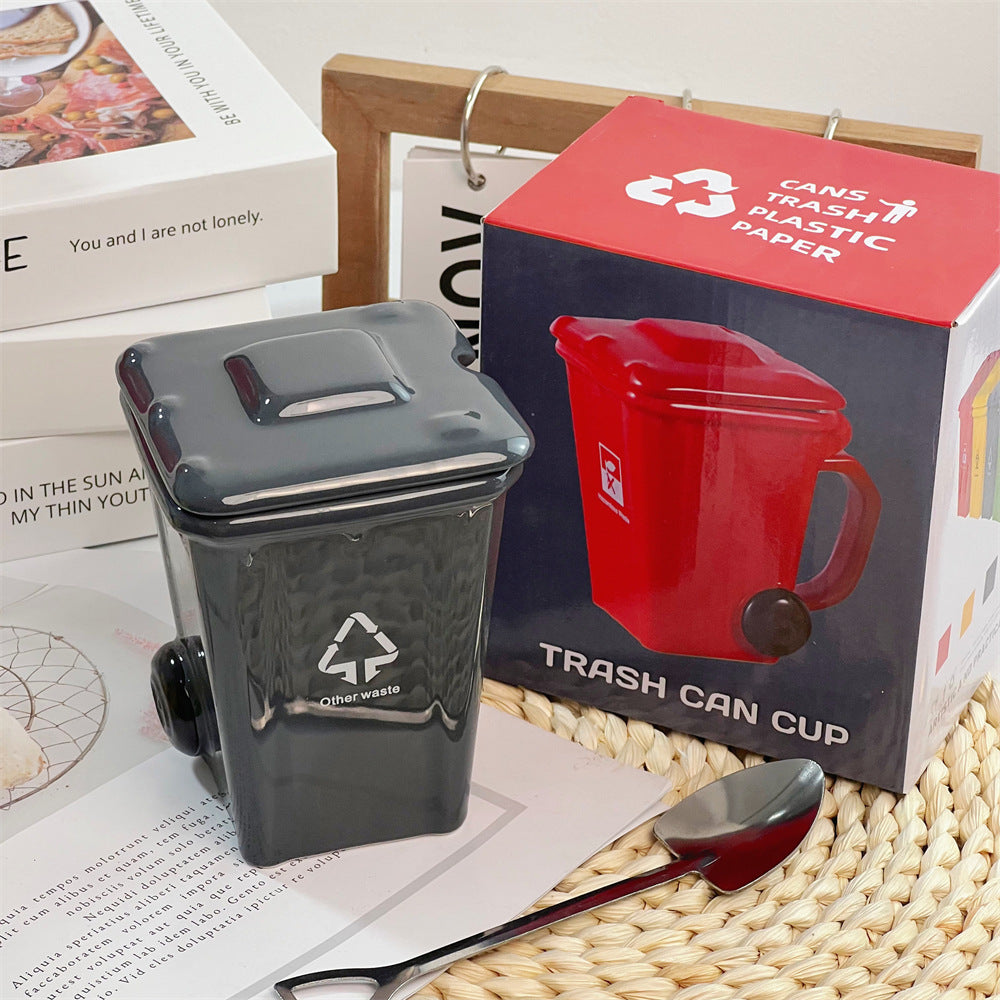 Creative Trash Can Design Ceramic Mug