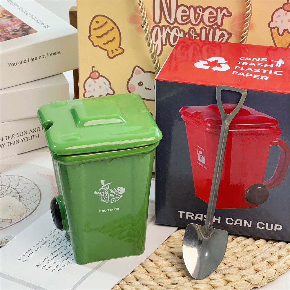 Creative Trash Can Design Ceramic Mug