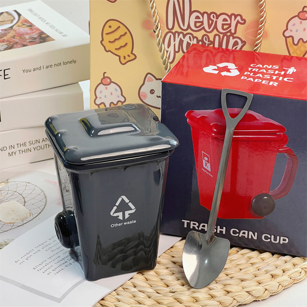 Creative Trash Can Design Ceramic Mug