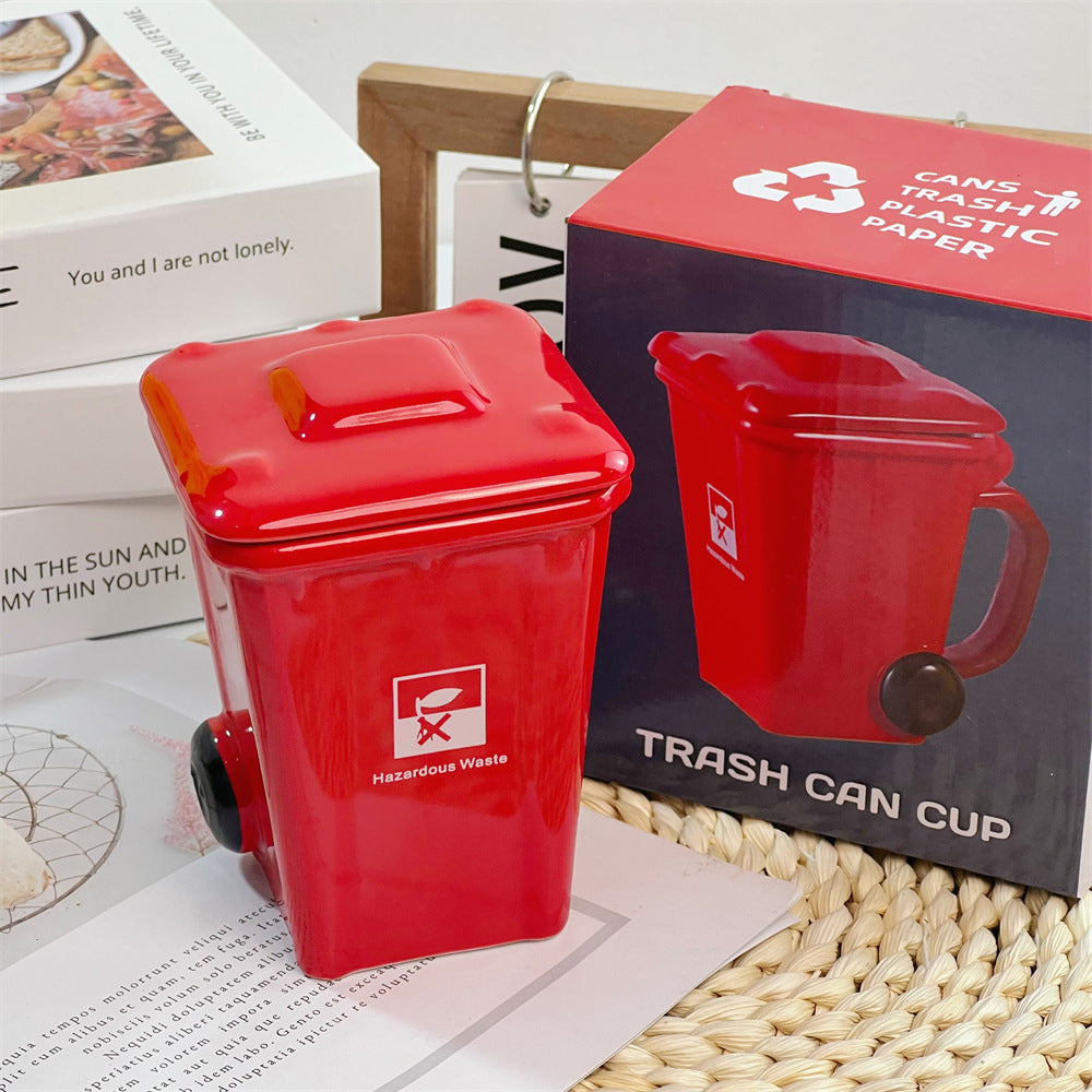 Creative Trash Can Design Ceramic Mug