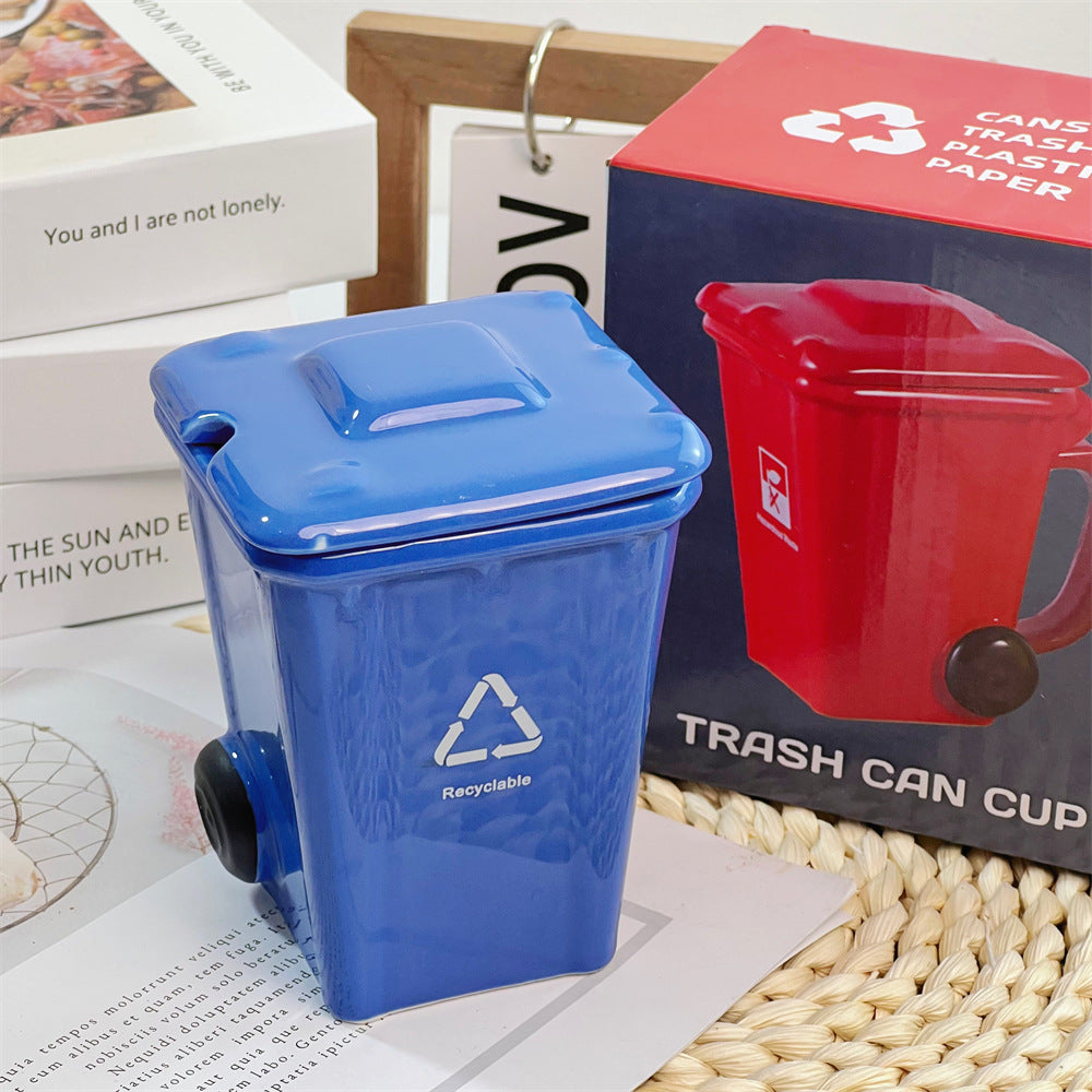 Creative Trash Can Design Ceramic Mug
