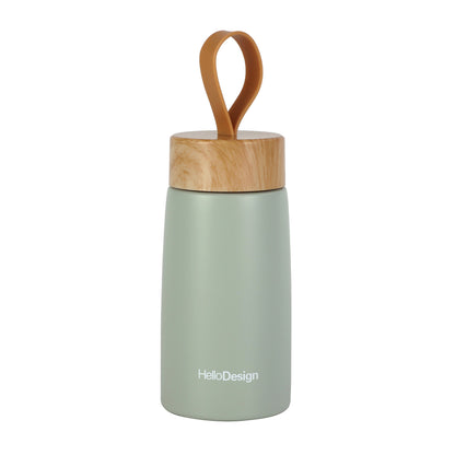 Creative Wood Grain Lid Stainless Steel Vacuum Insulated Cup