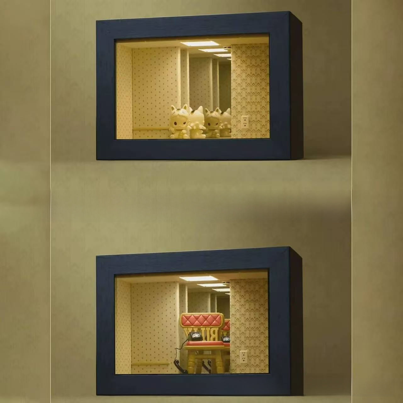 Creative Wooden Abyss Mirror Photo Frame Portable Unique Decor