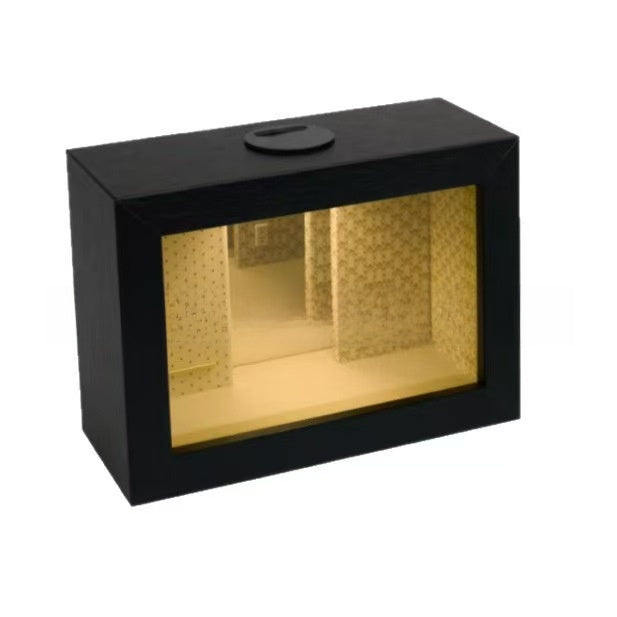 Creative Wooden Abyss Mirror Photo Frame Portable Unique Decor