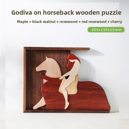 Creative wooden jigsaw puzzle sculptures