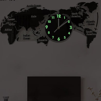 creative world map wall clock
