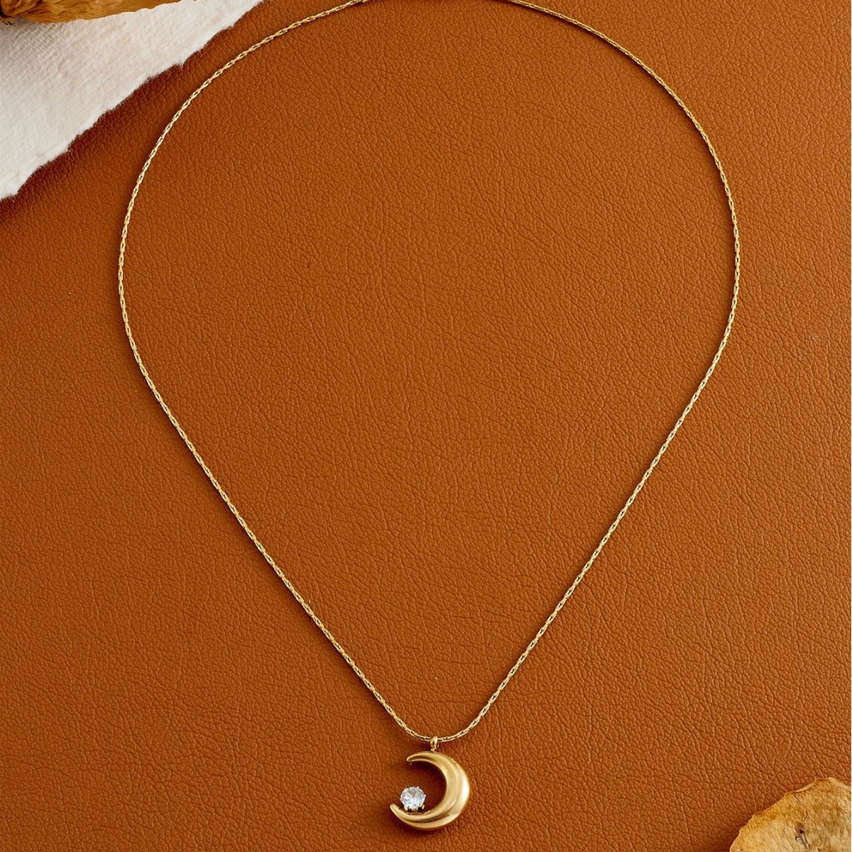 Crescent Moon Small Crescent Claw Diamond Moon necklace