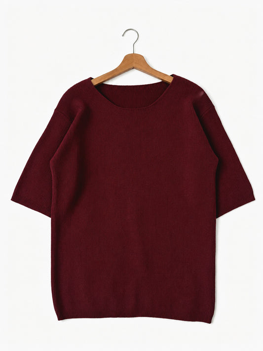 Crew-neck knit sweater