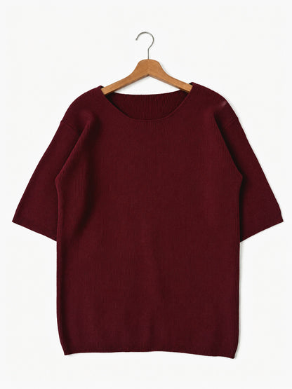 Crew-neck knit sweater