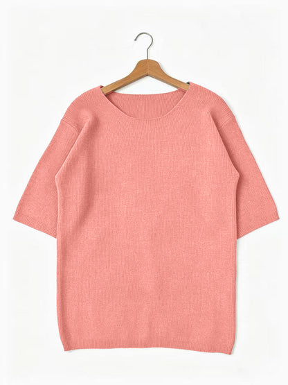 Crew-neck knit sweater