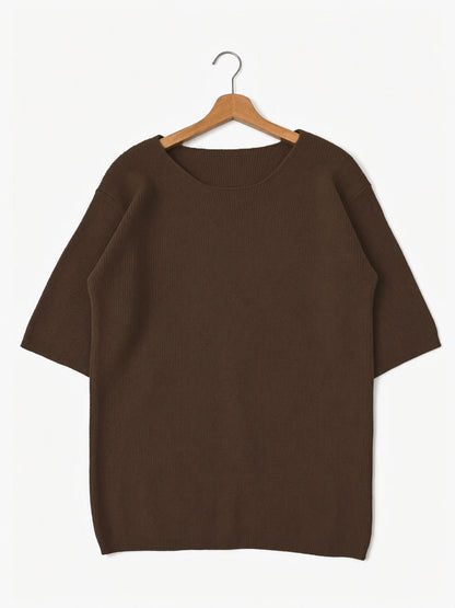 Crew-neck knit sweater