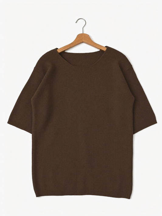 Crew-neck knit sweater