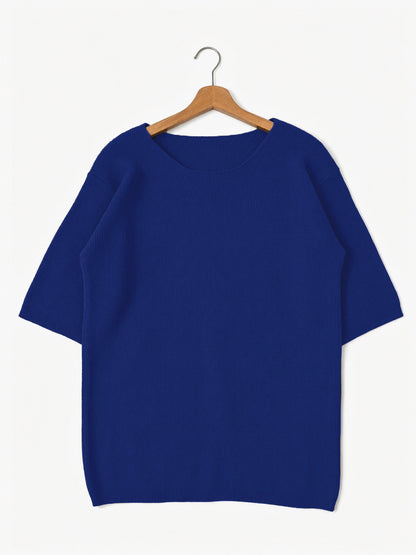 Crew-neck knit sweater