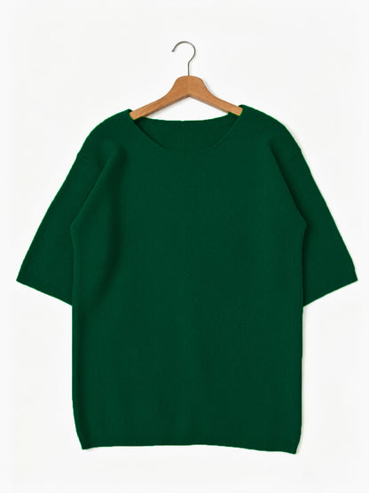 Crew-neck knit sweater