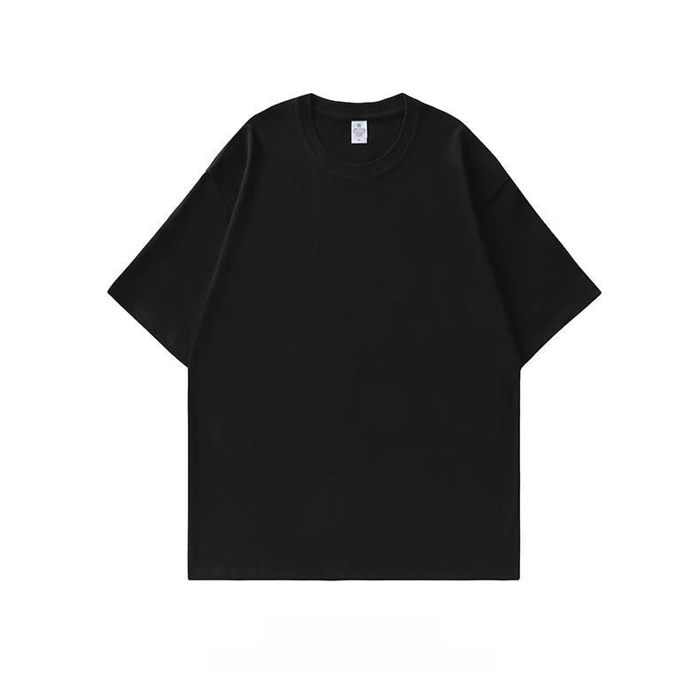 Crew neck solid color short-sleeved shirt